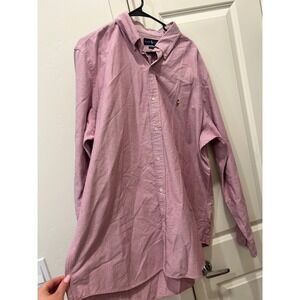 Ralph Lauren Classic Fit Button Down Shirt Mens XXL Pink Long Sleeve